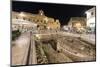 Night view of the Town Hall and ancient ruins in the medieval old town of Ostuni, Province of Brind-Roberto Moiola-Mounted Photographic Print