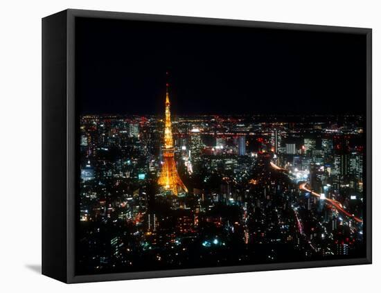 Night View of Tokyo Tower-null-Framed Stretched Canvas