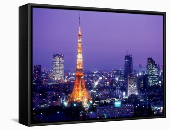 Night View of Tokyo Tower-null-Framed Stretched Canvas