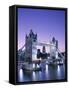 Night View of Tower Bridge and Thames River, London, England-Steve Vidler-Framed Stretched Canvas