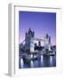 Night View of Tower Bridge and Thames River, London, England-Steve Vidler-Framed Photographic Print