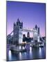 Night View of Tower Bridge and Thames River, London, England-Steve Vidler-Mounted Photographic Print