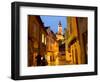 Night View of Town Center and Castle in Cesky Krumlov, Czech Republic-Bill Bachmann-Framed Photographic Print