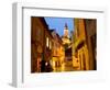 Night View of Town Center and Castle in Cesky Krumlov, Czech Republic-Bill Bachmann-Framed Photographic Print