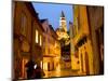 Night View of Town Center and Castle in Cesky Krumlov, Czech Republic-Bill Bachmann-Mounted Photographic Print