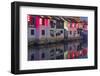 Night view of traditional houses along the Grand Canal, Wuxi, Jiangsu Province, China-Keren Su-Framed Photographic Print