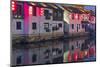 Night view of traditional houses along the Grand Canal, Wuxi, Jiangsu Province, China-Keren Su-Mounted Photographic Print