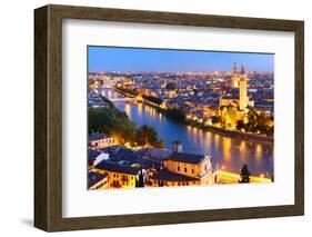 Night View of Verona City. Italy-Dudarev Mikhail-Framed Photographic Print