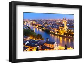 Night View of Verona City. Italy-Dudarev Mikhail-Framed Photographic Print