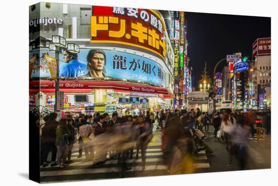 Night View of Yasukuni-Dori Street, Shinjuku District, Tokyo, Japan-Stefano Politi Markovina-Stretched Canvas