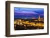 Night View over Arno River in Florence, Italy-David Ionut-Framed Photographic Print