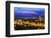 Night View over Arno River in Florence, Italy-David Ionut-Framed Photographic Print