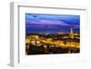 Night View over Arno River in Florence, Italy-David Ionut-Framed Photographic Print