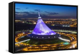 Night View over Khan Shatyr Entertainment Center, Astana, Kazakhstan, Central Asia-Gavin Hellier-Framed Stretched Canvas