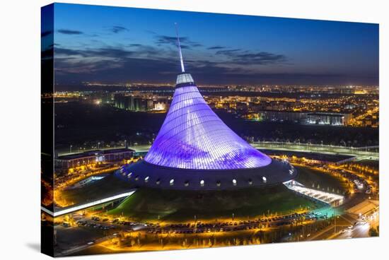 Night View over Khan Shatyr Entertainment Center, Astana, Kazakhstan, Central Asia-Gavin Hellier-Stretched Canvas