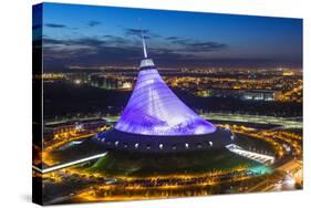 Night View over Khan Shatyr Entertainment Center, Astana, Kazakhstan, Central Asia-Gavin Hellier-Stretched Canvas