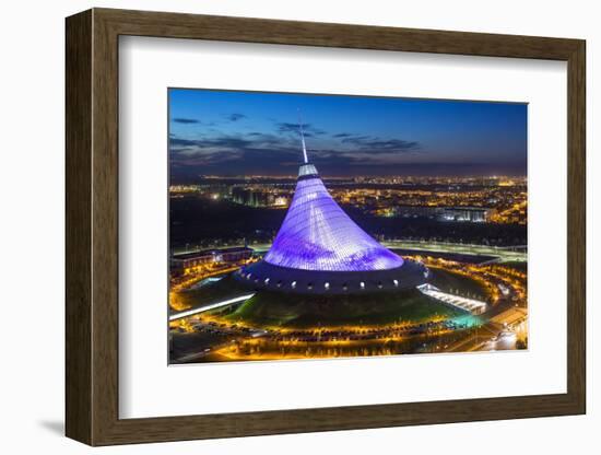 Night View over Khan Shatyr Entertainment Center, Astana, Kazakhstan, Central Asia-Gavin Hellier-Framed Photographic Print