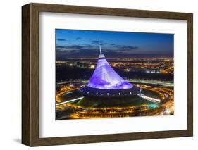 Night View over Khan Shatyr Entertainment Center, Astana, Kazakhstan, Central Asia-Gavin Hellier-Framed Photographic Print