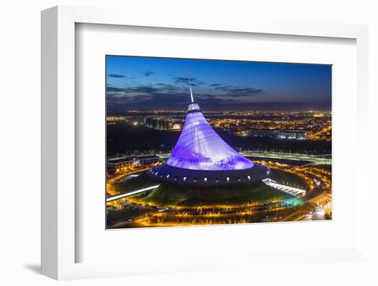 Night View over Khan Shatyr Entertainment Center, Astana, Kazakhstan, Central Asia-Gavin Hellier-Framed Photographic Print