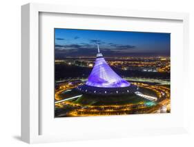 Night View over Khan Shatyr Entertainment Center, Astana, Kazakhstan, Central Asia-Gavin Hellier-Framed Photographic Print