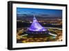 Night View over Khan Shatyr Entertainment Center, Astana, Kazakhstan, Central Asia-Gavin Hellier-Framed Photographic Print