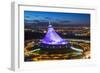 Night View over Khan Shatyr Entertainment Center, Astana, Kazakhstan, Central Asia-Gavin Hellier-Framed Photographic Print