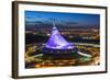 Night View over Khan Shatyr Entertainment Center, Astana, Kazakhstan, Central Asia-Gavin Hellier-Framed Photographic Print