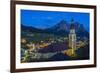 Night View over the Mountain Village of Castelrotto Kastelruth, Alto Adige or South Tyrol, Italy-Stefano Politi Markovina-Framed Photographic Print