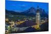 Night View over the Mountain Village of Castelrotto Kastelruth, Alto Adige or South Tyrol, Italy-Stefano Politi Markovina-Mounted Photographic Print