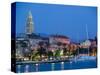 Night View, Split, Croatia-Russell Young-Stretched Canvas