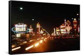 Night Views of Las Vegas Strip-null-Framed Stretched Canvas