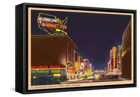 Night, Virginia Street, Reno, Nevada-null-Framed Stretched Canvas