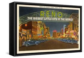 Night, Virginia Street, Reno, Nevada-null-Framed Stretched Canvas