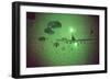 Night Vision Image of Paratroopers Jumping from C-141 Starlifter, Sept. 12 1989-null-Framed Photo