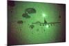 Night Vision Image of Paratroopers Jumping from C-141 Starlifter, Sept. 12 1989-null-Mounted Photo