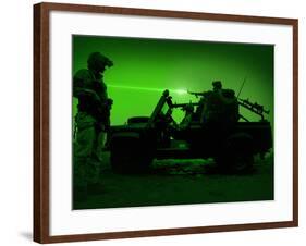 Night Vision View of U.S. Special Forces On Patrol-Stocktrek Images-Framed Photographic Print