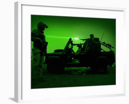 Night Vision View of U.S. Special Forces On Patrol-Stocktrek Images-Framed Photographic Print