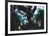 Night Wedding Ceremony with a Lot of Candles and Vintage Lamps on Big Tree-Breslavtsev Oleg-Framed Photographic Print