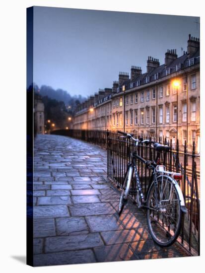 Night Winter Street Scene in Bath, Somerset, England-Tim Kahane-Stretched Canvas