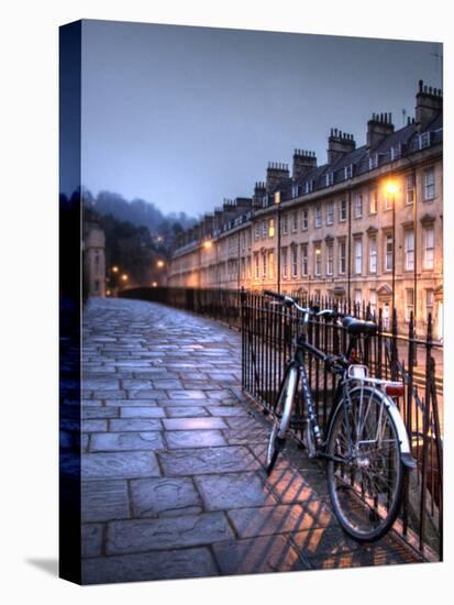 Night Winter Street Scene in Bath, Somerset, England-Tim Kahane-Stretched Canvas