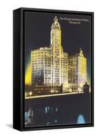 Night, Wrigley Building, Chicago, Illinois-null-Framed Stretched Canvas