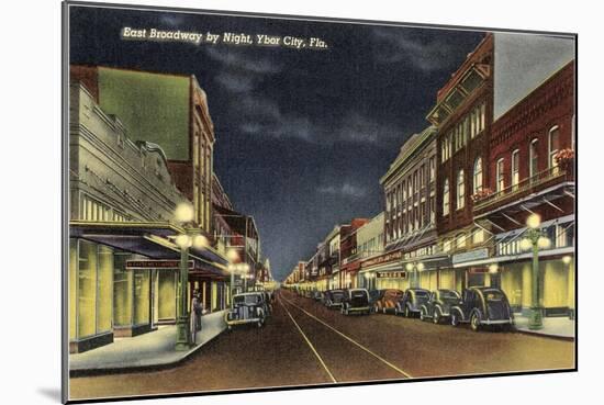 Night, Ybor City, Florida-null-Mounted Art Print