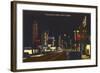 Night, Yonge Street, Toronto-null-Framed Art Print