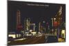 Night, Yonge Street, Toronto-null-Mounted Art Print