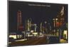 Night, Yonge Street, Toronto-null-Mounted Art Print