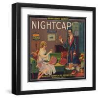 Nightcap Brand - Anaheim, California - Citrus Crate Label-Lantern Press-Framed Art Print