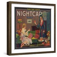 Nightcap Brand - Anaheim, California - Citrus Crate Label-Lantern Press-Framed Art Print