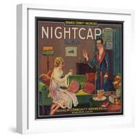 Nightcap Brand - Anaheim, California - Citrus Crate Label-Lantern Press-Framed Art Print