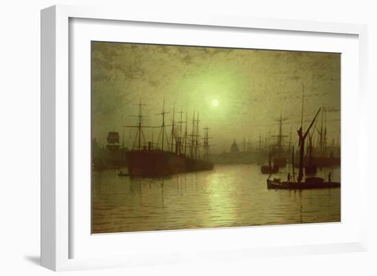 Nightfall Down the Thames, 1880-John Atkinson Grimshaw-Framed Giclee Print