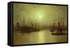 Nightfall Down the Thames, 1880-John Atkinson Grimshaw-Framed Stretched Canvas